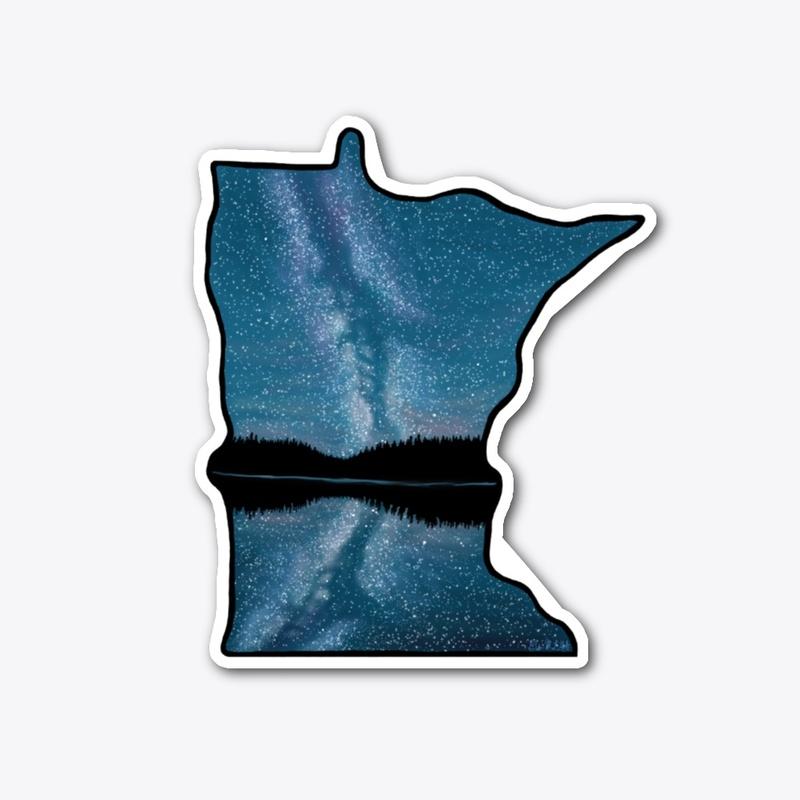 Minnesota Silhouette Milky Way Sticker