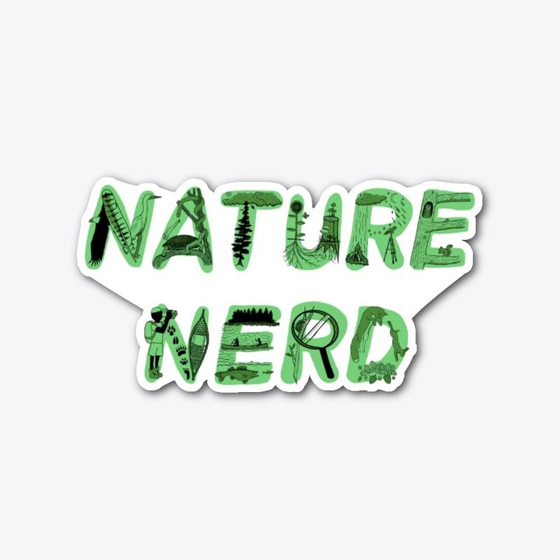 Nature Nerd Green Die-Cut Sticker